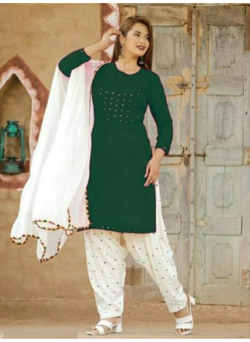 Heavy gota lace work kurti with patiala pant | JCS Fashions